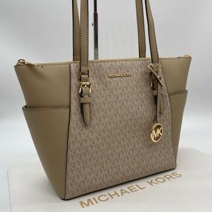 Michael Kors Charlotte Large TZ Tote Bag Bisque Multi